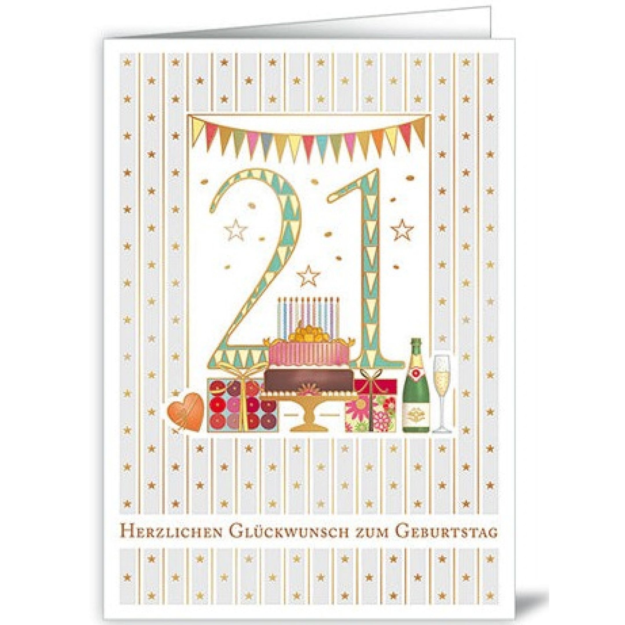 Clintons Glückwunschkarte Zum 21. Geburtstag, 159x159 Mm, Mehrfarbig - Mit Umschlag