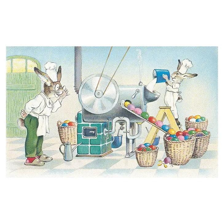 Postkarte Ostereier Fabrik – der gute Heinrich