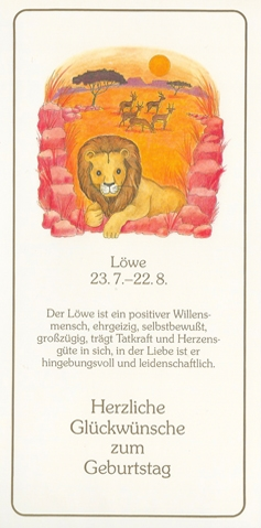 sternzeichen löwe karte geburtstagskarte glückwunschkarte grußkarte
