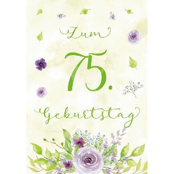 Greeting card 75th birthday flowers – der gute Heinrich